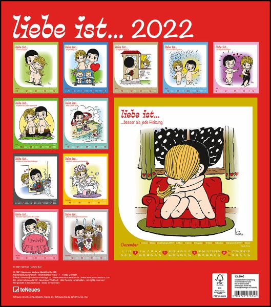 liebe ist... 2022 Wandkalender von Kim Casali Kalender portofrei