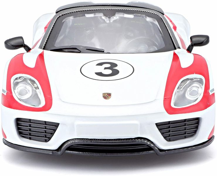 Modellauto Car weiß, Maßstab 1:24 Bburago Race Porsche 918 Spyder #3 Weissach 