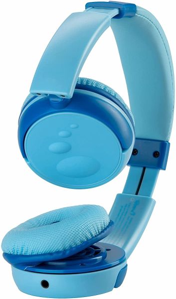 3D-Design Abwaschbare Ohrmuscheln Musik-Sharing-Funktion verstellbare und faltbare Kopfhörer 3,5mm Klinkenkabel Stereo Kids-Kopfhörer 85 dB Lautstärkebegrenzer Pebble Gear Kinderkopfhörer blau 
