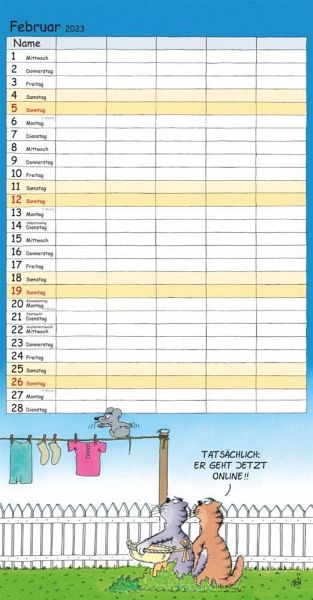 Uli Stein Familienkalender 2023: Familienplaner mit 5 Spalten von Uli Stein  - Kalender portofrei bestellen