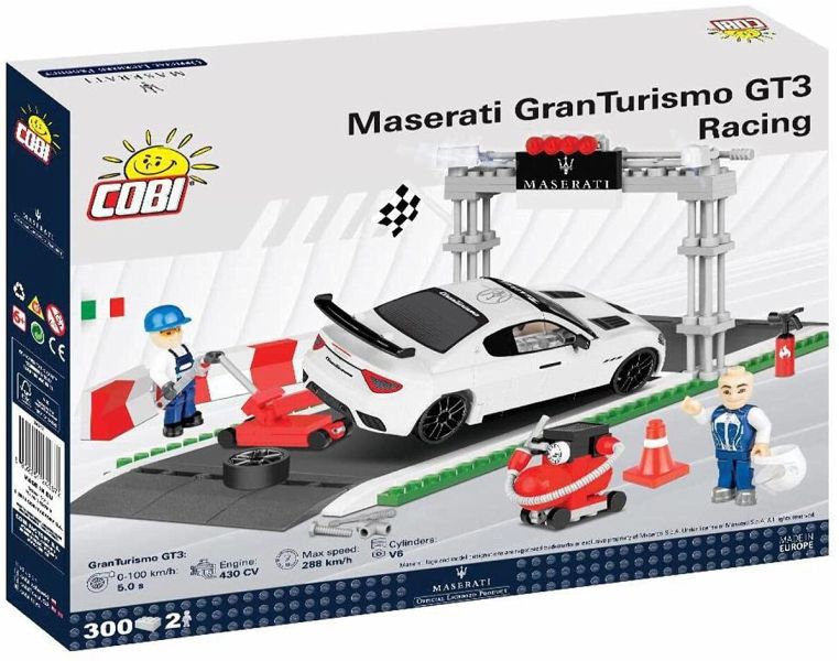 Cobi 24567 Maserati GranTurismo GT3 Racing Rennauto und Werkstatt Bausatz 300T 