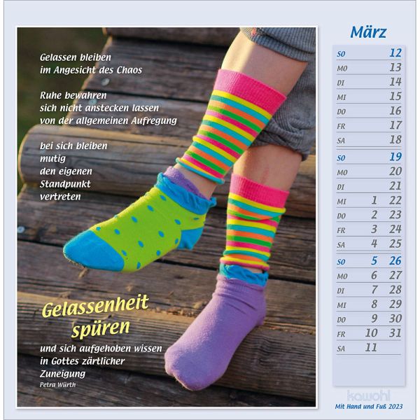 Mit Hand und Fuß 2023 von Petra Würth - Kalender portofrei bestellen