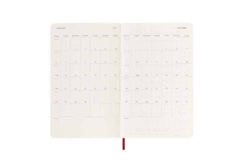 Moleskine 12 Monate Wochen Notizkalender 2023, Large/A5, 1 Wo = 1 Seite