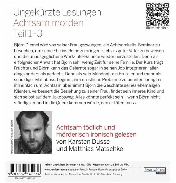 Achtsam morden Bd.1-3 von Karsten Dusse - Hörbücher portofrei bei bücher.de