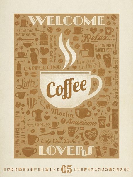 Coffee Time - Kaffee-Plakate Kalender 2024 von Ackermann Kunstverlag