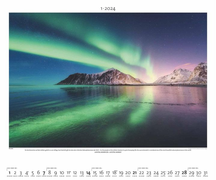 Polarlicht 2024 - Bild-Kalender - Poster-Kalender - 60x50 - Kalender