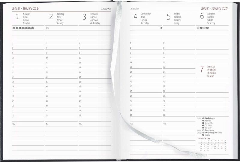 Campustimer Black - A5 Semester-Planer - Studenten-Kalender 2023/2025 