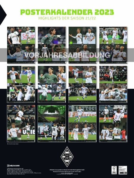 Borussia Mönchengladbach 2024 - Wandkalender XL - Fußballkalender 