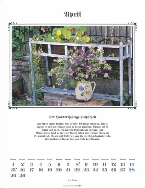 Der Hundertjährige Kalender 2024. Monats-Wandkalender mit Bauernregeln