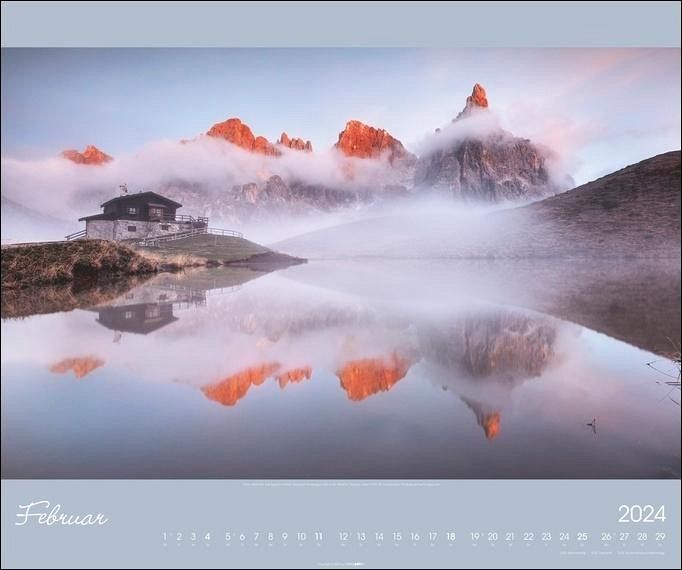 Alpen im Licht Kalender 2024. Reise-Kalender mit 12 atemberaubenden 
