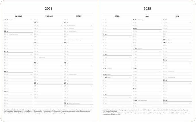 Kombitimer 2024 groß. Schwarzer Terminkalender 2024. Buch-Kalender mit