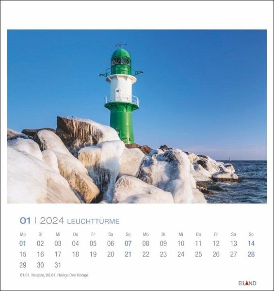 Leuchtturm Kalender Türkis 