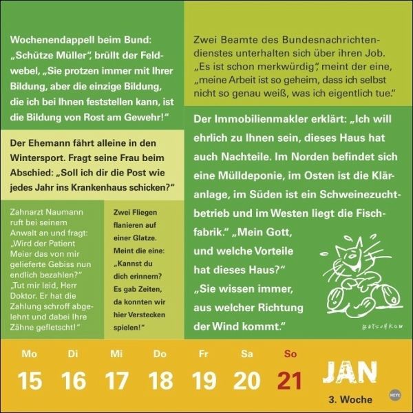 Witze fürs Klo Kalender 2024. Humorvoller Wandkalender mit 53 Seiten