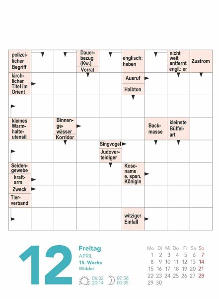Stefan Heine Kreuzworträtsel 2024 Tagesabreißkalender - 11,8x15,9 