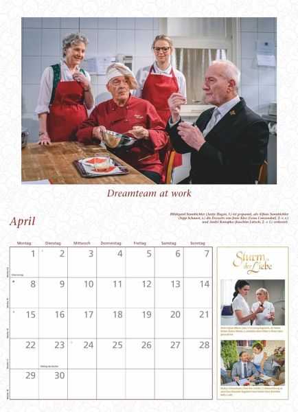 Sturm der Liebe 2024 - Broschürenkalender - Wandkalender - mit 