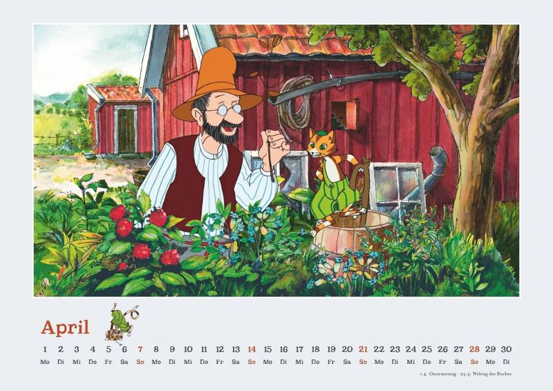 Pettersson & Findus 2024 - Von Sven Nordqvist - Wandkalender für Kinder 
