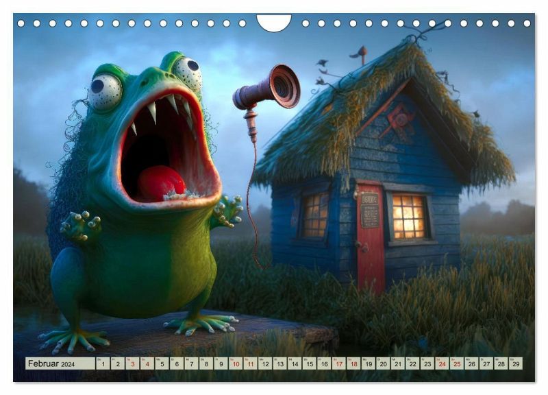 Frosch Konzert (Wandkalender 2024 DIN A4 quer) von Daniel Rohr 