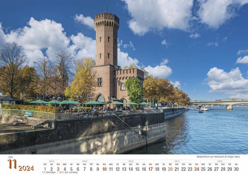 Köln 2024 Bildkalender A4 quer, spiralgebunden - Kalender portofrei 