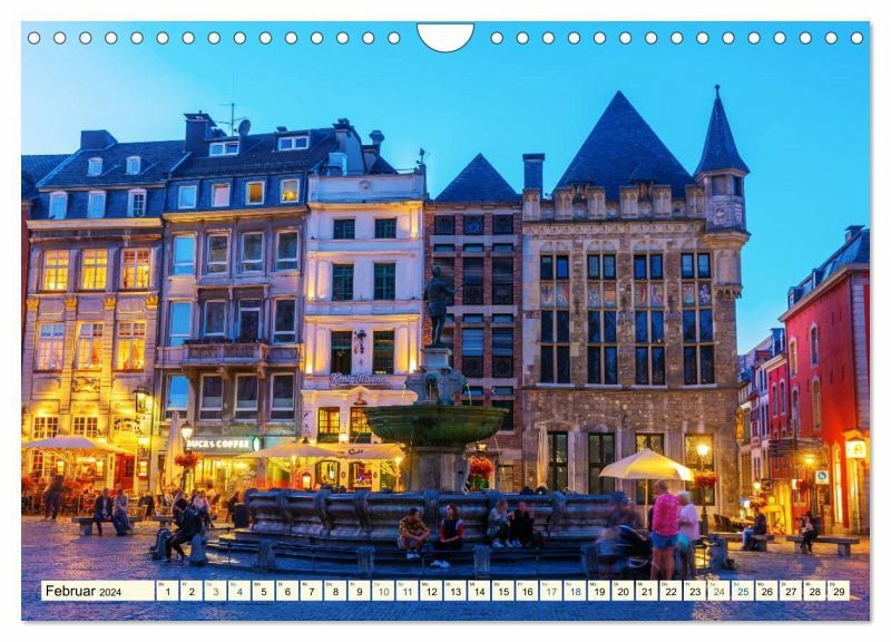 Aachen - die Kaiserstadt am Dreiländereck (Wandkalender 2024 DIN A4 