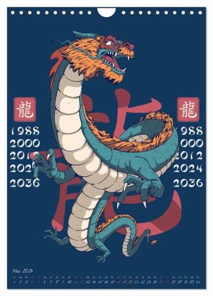 Chinesische Tierkreiszeichen (Wandkalender 2024 DIN A4 hoch), CALVENDO …  von Luca Schmidt - Kalender bestellen