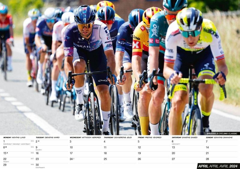 Radsport Kalender 2024 von Geraint Thomas; Jonas Vingegaard; David 