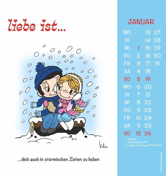 liebe ist 2025 - Postkarten-Kalender - Kalender-mit-Postkarten - … - Kalender bei bücher.de 