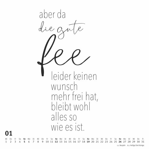 Sprüche im Quadrat 2025 TypoKalender von FUNI SMART ART Funny