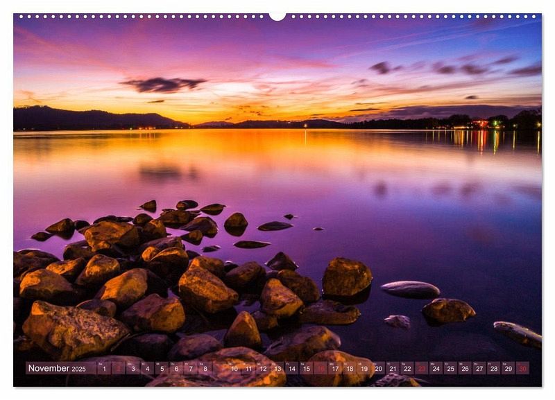 Farbenfroh Bodensee (hochwertiger Premium Wandkalender 2025 DIN A2 quer 