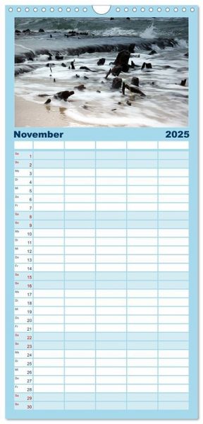 Familienplaner 2025 - AQUA 2025 mit 5 Spalten (Wandkalender, 21 x 45 cm) CALVENDO von Calvendo 