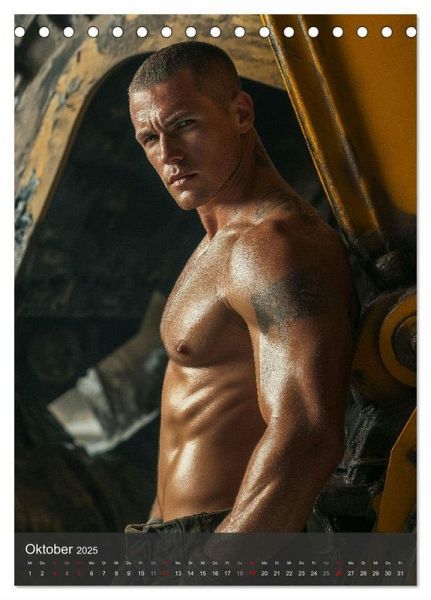 SEXY BAUARBEITER - Nackte Männer packen an (Tischkalender 2025 DIN A5